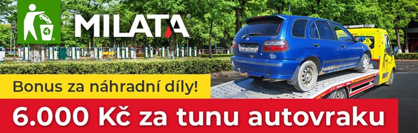 6.000 Kč za tunu autovraku na likvidaci